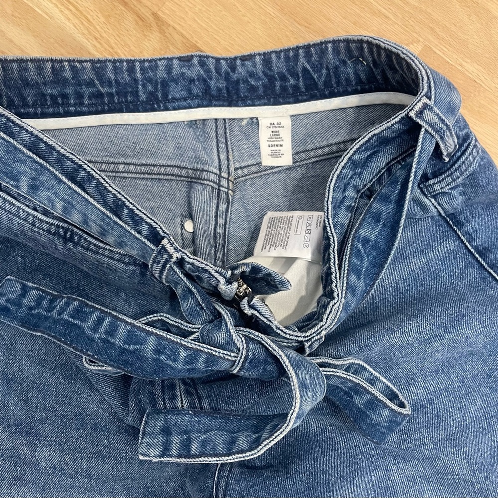 H&M Wide Leg High Waisted Jeans - Denim blue Size 32 - Picture 4 of 9